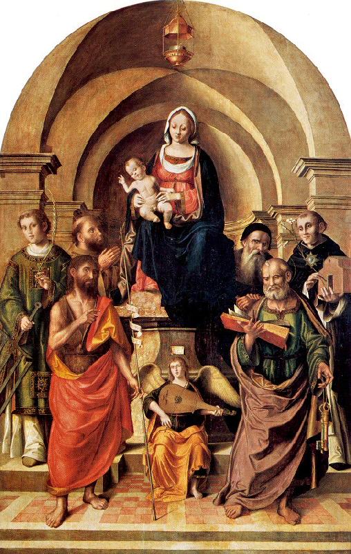 Palmezzano, Marco Virgin and Child Surrounded by Saints